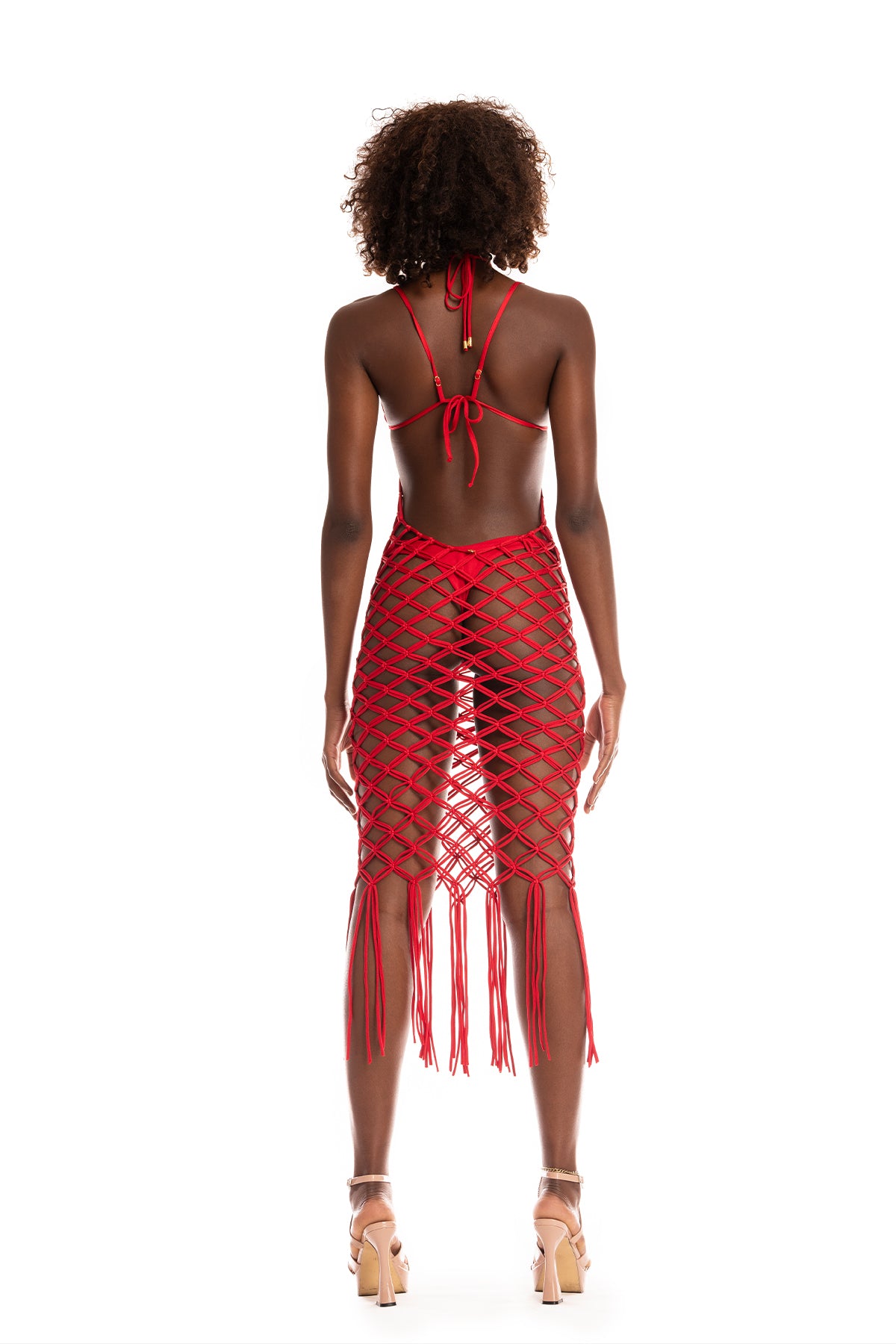 Elegant Cherry Rose beach cover-up for summer fashion