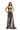 Jade dress with structured ruched top and sheer flowy skirt