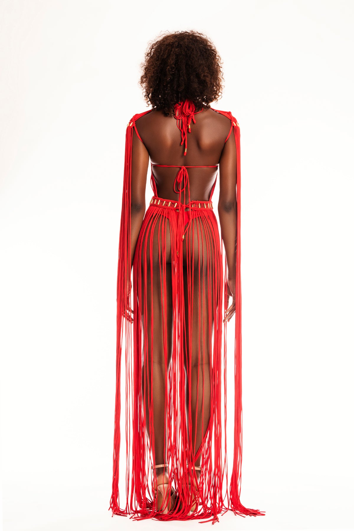 Back view of Renacer Macramé swimsuit - Bold and elegant design.